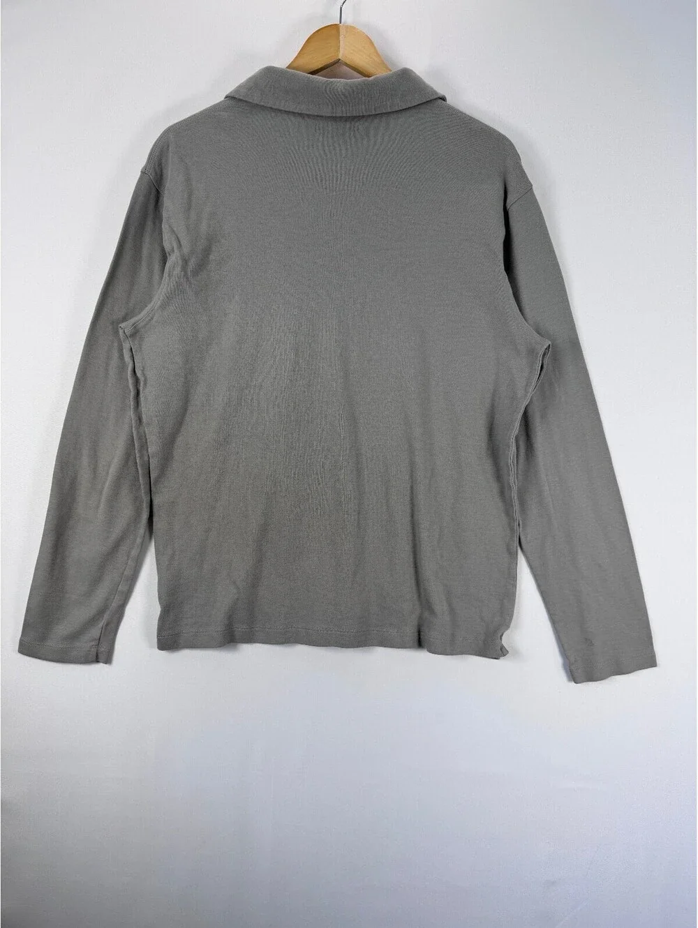 Banana Republic Men's Long Sleeve Polo Shirt Cotton Casual Gray Large